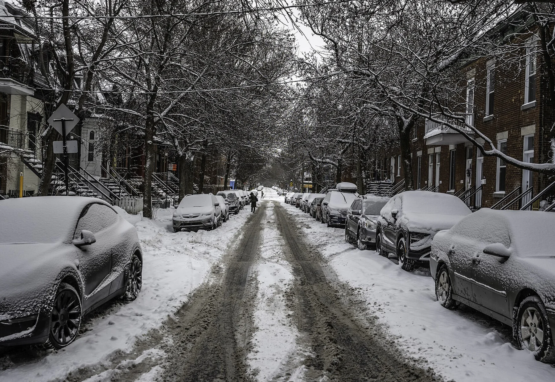 Scène urbaine dans un quartier de Montréal
